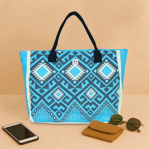 NFI essentials Aesthetic Printed Canvas HandBags for Women & Girls Hobo Bag, Tote Shopping Shoulder Totes Grocery Bags for Travel Stylish Ladies Multipurpose Purse