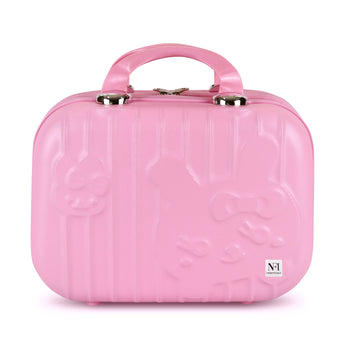 NFI Essentials ABS Hard Shell Vanity Cases for Women Travel Portable Carrying Cosmetic Case Suitcase Organizer Makeup Storage Box for Girls Toiletries Bag Pink - AYAHA ENTERPRISES PRIVATE LIMITED