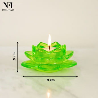 NFI essentials Exquisite Lotus Flower shaped Tea Light Candle or Diya Holder Decorative Centerpiece for Home Decor and Festival Like Diwali, Christmas or Eid - AYAHA ENTERPRISES PRIVATE LIMITED