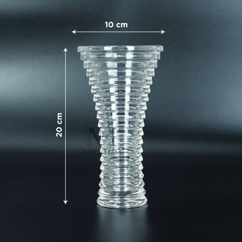 NFI essentials 9.6 Inches Crystal Clear Glass Vases for Flowers with Embossed Floral Design for Fresh or Artificial Flowers Decorative Centerpiece - AYAHA ENTERPRISES PRIVATE LIMITED