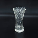 NFI essentials 7.4 Inches Crystal Clear Glass Vases for Flowers with Embossed Floral Design for Fresh or Artificial Flowers Decorative Centerpiece 400ml - AYAHA ENTERPRISES PRIVATE LIMITED