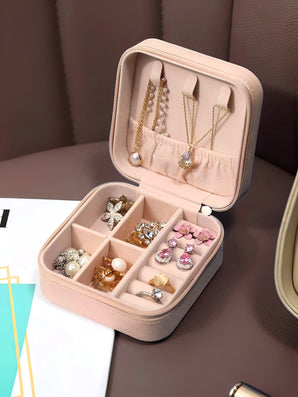 NFI essentials Mini PU Travel Makeup Storage Box, Cosmetic Box Small Make Up Display Storage for Ring, Pendant, Earring, Necklace, Bracelet - AYAHA ENTERPRISES PRIVATE LIMITED