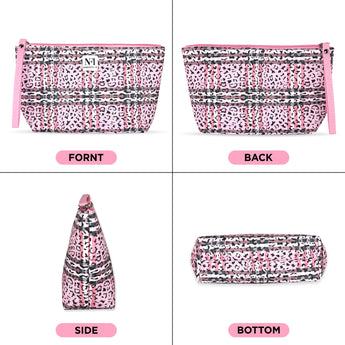 Printed Cosmetic Pouch | Makeup Pouch | Vanity Case | Travel Organiser | Size: 25x14.5x7.5cm - AYAHA ENTERPRISES PRIVATE LIMITED