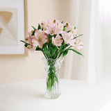 NFI essentials 7.4 Inches Crystal Clear Glass Vases for Flowers with Embossed Floral Design for Fresh or Artificial Flowers Decorative Centerpiece 400ml - AYAHA ENTERPRISES PRIVATE LIMITED