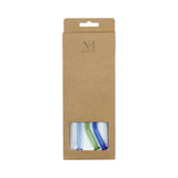 NFI essentials Set of 4 Glass Straws With Cleaning Brush Clear Reusable BPA-Free Drinking Straws for Smoothies, Juices, and Cold Beverages Ideal for Home, Office (Multicolor Pack of 4) - AYAHA ENTERPRISES PRIVATE LIMITED