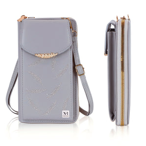 NFI essentials Womens Crossbody Wallet, Small Mobile Cell Phone Holder Bag, Pocket Wallet, Hand Purse, Clutch Mobile Sling Bag, Phone Pouch for Women
