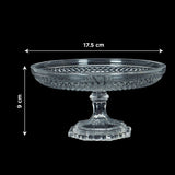 NFI essentials Crystal Clear Dessert Pedestal Stand Vintage Style Cake Plate Diamond Pattern Serving Platter Cakes, Pastries & Desserts Display for Parties, Weddings, and Gift - AYAHA ENTERPRISES PRIVATE LIMITED