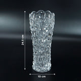 NFI essentials 10 Inches Crystal Clear Glass Vases for Flowers with Embossed Floral Design for Fresh or Artificial Flowers Decorative Centerpiece - AYAHA ENTERPRISES PRIVATE LIMITED