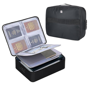 NFI essentials Document Organizer Bag with Lock Multilayer Travel Storage Organiser Pouch Waterproof File Folder Bag for Document & Certificates Safe Pouch Bag for Home Office