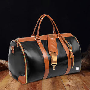 NFI essentials Garment Duffel Bag for Travel Convertible Weekender Bag with Shoe Compartment, Hanging Suit Carrier, and Multiple Pockets Waterproof Carry-On for Men & Women