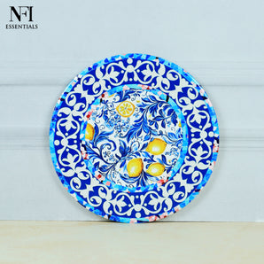 NFI essentials Ceramic Round Shape Table Trivet Coaster with Cork Base Perfect for Hot Dishes, Bowl, Teapots Premium Hot Coaster Heat-Resistant & Stylish (17 Cm)