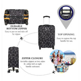 NFI Essentials Stretchable Black Geometric Printed Trolley Suitcase Cover 180 GSM Protective Luggage Cover for 4-Wheel Suitcases Anti-Scratch, Dustproof & Washable (22-24 Inch) - AYAHA ENTERPRISES PRIVATE LIMITED