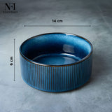 NFI essentials Frontier Ceramic Bowls Perfect For Snack, Side Dishes, Salads Or Desserts White Rib-Textured Multipurpose Uses Microwave & Oven Safe Ideal For Gifting & Daily Use  (575 ml) - AYAHA ENTERPRISES PRIVATE LIMITED