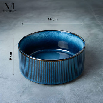 NFI essentials Frontier Ceramic Bowls Perfect For Snack, Side Dishes, Salads Or Desserts White Rib-Textured Multipurpose Uses Microwave & Oven Safe Ideal For Gifting & Daily Use  (575 ml) - AYAHA ENTERPRISES PRIVATE LIMITED