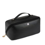 NFI essentials Cosmetic Travel Organizer Bag, Women's Makeup Pouch Toiletry Bag Portable Leather Wide Opening Cosmetics Bag with Handle and Divider - AYAHA ENTERPRISES PRIVATE LIMITED