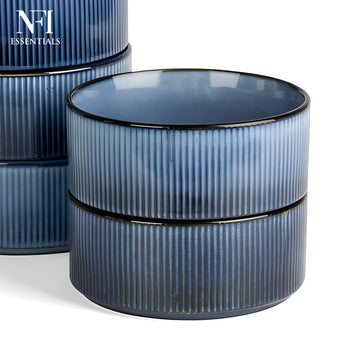 NFI essentials Frontier Ceramic Bowls Perfect For Snack, Side Dishes, Salads Or Desserts White Rib-Textured Multipurpose Uses Microwave & Oven Safe Ideal For Gifting & Daily Use  (575 ml) - AYAHA ENTERPRISES PRIVATE LIMITED