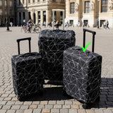 NFI Essentials Stretchable Black Geometric Printed Trolley Suitcase Cover 180 GSM Protective Luggage Cover for 4-Wheel Suitcases Anti-Scratch, Dustproof & Washable (22-24 Inch) - AYAHA ENTERPRISES PRIVATE LIMITED