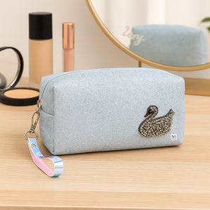 NFI essentials Makeup Pouch Cosmetic Pouch Vanity Case Jewellery Pouch Stationery Pencil Case Travel Organiser Travel Pouch Bag with Detachable Handle