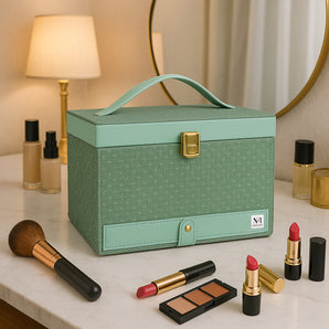 NFI essentials Makeup Organizer Box (Green)