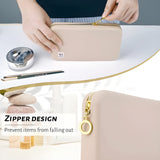 NFI essentials Makeup Brush Holder Pouch for Travel, Silicone Portable Cosmetic Face Brushes Case with Zipper Closure, Soft and Sleek Water Proof Large Make up Brush Pouch - AYAHA ENTERPRISES PRIVATE LIMITED