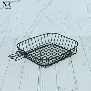 NFI essentials Fruit & Vegetable Basket, Multipurpose Metal Wire Basket, Storage Bowl for Home, Kitchen & Dining Table, Decorative & Durable Organizer for Fruits, Vegetables, Snacks