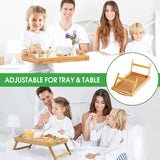 NFI essentials Bamboo Wood Foldable Breakfast Table, Bed Tray with Folding Legs, Serving Tray for Food Snacks, Portable Laptop Study Desk Table for Serving Dinner Tea (49x30 cm) - AYAHA ENTERPRISES PRIVATE LIMITED