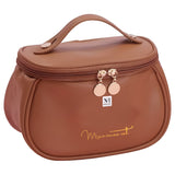 NFI essentials Cosmetic Travel Organizer Bag, Women's Makeup Pouch Toiletry Bag Portable Leather Wide Opening Cosmetics Bag with Handle for Girls - AYAHA ENTERPRISES PRIVATE LIMITED