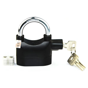 NFI essentials Alarm Security Pad Lock for Home Safety with 110 db Motion Sensor and 3 Keys, Metallic Finish Waterproof Anti Theft Office Door and Bikes 3 Keys