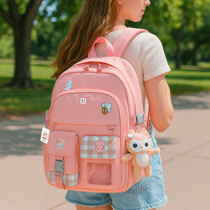 NFI essentials 14 Inch Enthic Printed Backpack for Girls & Boys for School & College Polyester Lightweight Stylish Design Travel Bag Office bags Multipurpose Backpacks