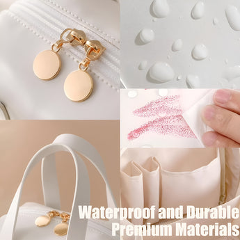 NFI essentials Portable Handheld Makeup Bag for Women with Compartments Large Capacity Travel Toiletry Cosmetic Bag with Handle Large Opening Makeup Pouch - AYAHA ENTERPRISES PRIVATE LIMITED