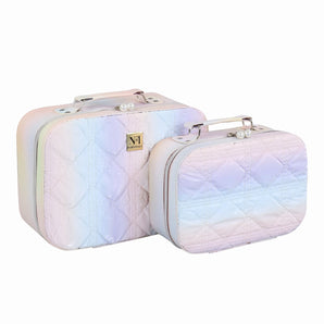 NFI essentials Printed Makeup Box Set Of 2 Cosmetic Box Jewellery Bridal Box Trousseau Box Vanity Beauty Case Organizer For Wedding Makeup Bag For Bride