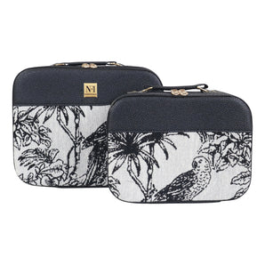 NFI essentials Printed Makeup Box Set Of 2 Cosmetic Box Jewellery Bridal Box Trousseau Box Vanity Beauty Case Organizer For Wedding Makeup Bag For Bride
