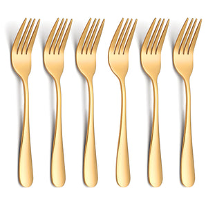 NFI essentials Stainless Steel Fork Set of 6, Table Forks Set 18cm, Premiu Fruit Forks for Home & Kitchen, Mirror Polished, Rust-Resistant Luxury Dinning Tableware Dinner Fork Cutlery