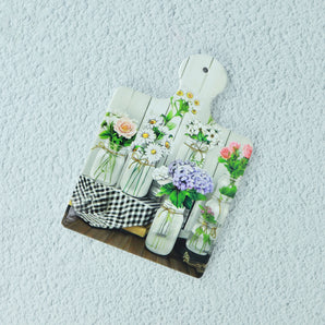 NFI essentials Ceramic Square Shape Table Trivet Coaster With Handle & Hanging loop Cork Base Perfect for Mugs, Cups, Teapots & Glasses, Premium Hot Coaster Heat-Resistant & Stylish (17*24 cm)