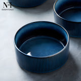 NFI essentials Frontier Ceramic Bowls Perfect For Snack, Side Dishes, Salads Or Desserts White Rib-Textured Multipurpose Uses Microwave & Oven Safe Ideal For Gifting & Daily Use  (575 ml) - AYAHA ENTERPRISES PRIVATE LIMITED