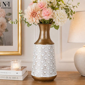 NFI essentials Metal Flower Vase for Living Room, Office & Home Decor