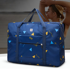 NFI Essentials Polyester Organizer Storage Bag  with Zipper Pocket  Lightweight Waterproof Nylon Storage Bag , Laundry Bag Carry On Luggage Bag, Underbed Storage Bag for Women Men.