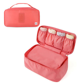 NFI essentials Lingerie Organizer for Women, Portable Travel Storage Bag for Bra, Underwear, Socks, Panties, Cosmetics, Multi-Functional Toiletry Pouch Accessories