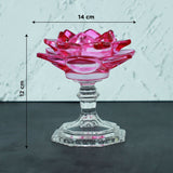 NFI essentials Tealight Lotus Flower Candle Holder with Clear Pedestal Base Artistic Centerpiece for Home Décor, Meditation, Special Occasions, and Festive Lighting - AYAHA ENTERPRISES PRIVATE LIMITED