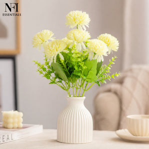 NFI essentials Artificial Orange Marigold Flower Bunch for Home Decoration, Realistic Genda Flower Stems for Vase Decor, Faux Flowers for Vase Arrangement, Living Room