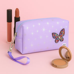 NFI essentials Makeup Pouch Cosmetic Pouch Vanity Case Jewellery Pouch Stationery Pencil Case Travel Organiser Travel Pouch Bag with Detachable Handle