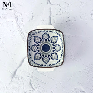 NFI essentials Ceramic Serving Platter with Handle, Ideal for Snacks, Salads & Starters, Dishwasher & Microwave Safe 6 inch