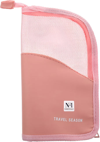 NFI essentials Makeup Brush Organizer Bag for Women, Portable Makeup Brush Holder Travel Makeup Brush Case Standing Zipper Waterproof Cosmetic Brush Pouch - AYAHA ENTERPRISES PRIVATE LIMITED