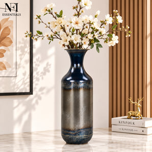 NFI essentials Metal Flower Vase for Living Room, Office & Home Decor