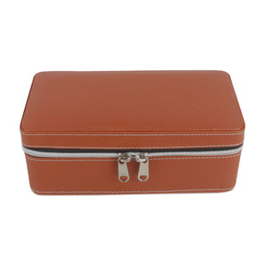 NFI essentials Watch Box for Men & Women Watch Organizer Case In 3 Slots of watches Watch Holder with Professional Leather Watch case Watch Collection Box Unisex (Tan)