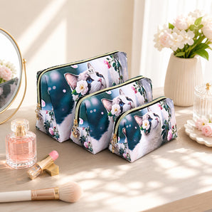 NFI essentials Set of 3 Printed Cosmetic Pouch for Women, Stylish Pouches for Makeup Accessories Travel Pouch,Makeup Pouch,Vanity Case,Jewellery Pouch,Toiletry Make up Bag