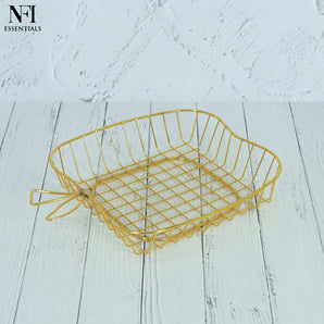 NFI essentials Fruit & Vegetable Basket, Multipurpose Metal Wire Basket, Storage Bowl for Home, Kitchen & Dining Table, Decorative & Durable Organizer for Fruits, Vegetables, Snacks