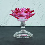 NFI essentials Tealight Lotus Flower Candle Holder with Clear Pedestal Base Artistic Centerpiece for Home Décor, Meditation, Special Occasions, and Festive Lighting - AYAHA ENTERPRISES PRIVATE LIMITED