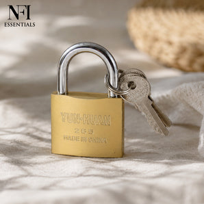 NFI essentials 50mm Heavy Duty Padlock for Main Door Gate Lock, Locks for Tool Box, Shutters, Shops & Offices Rust Proof with Anti Drill Security Shackle Chain