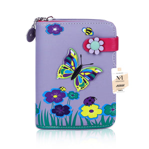 NFI essentials Small Wallet for Women, PU Leather Printed Mini Zipper Wallet for Girls, Credit Card Holder Organizer Coin Purse for Girls